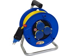 Kabelrolle 230 V (IP55) BAT Kunststoff blau, Kabel gelb (3G1,5)
